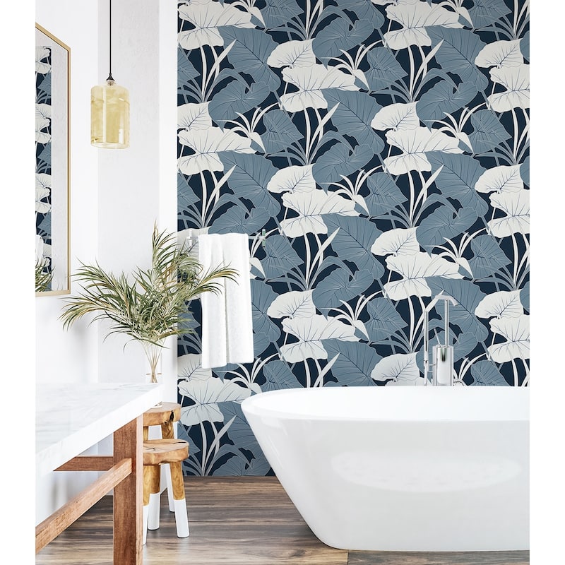 NextWall Elephant Leaves Peel and Stick Wallpaper