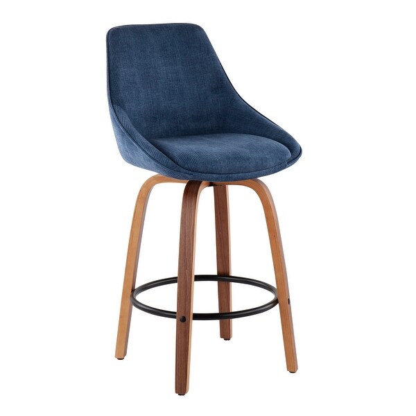 blue wooden stool