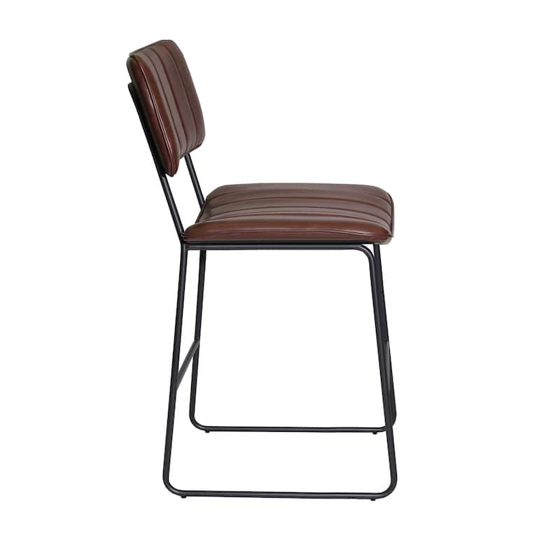 Steve Silver Tallon Metal and Faux Leather Counter Stool