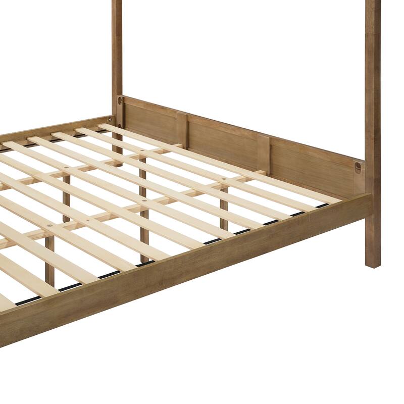 Christopher Knight Home- Marlowe Solid Wood 4 post Canopy Bed with Headboard