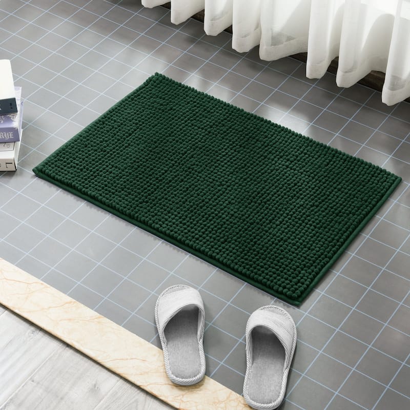 Subrtex Luxury Chenille Bath Rugs Soft Bathroom Mats