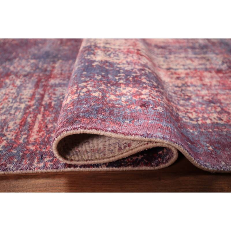 Colorful Abstract Contemporary Rug Hand-Knotted Wool Carpet - 4'8" x 6'7"