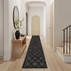preview thumbnail 29 of 99, Nourison Easy Care Indoor/Outdoor Moroccan Trellis Area Rug 2'2" x 12' - Charcoal/Black