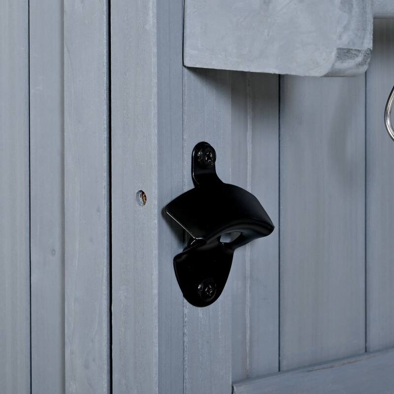 60.2"W Rolling Outdoor Kitchen Island with Wheels and Stainless Steel Top, Wood Grill Cart with Spice Rack&Wine Rack