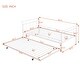 preview thumbnail 35 of 40, Metal Daybed with Trundle Bed and Curved Handle