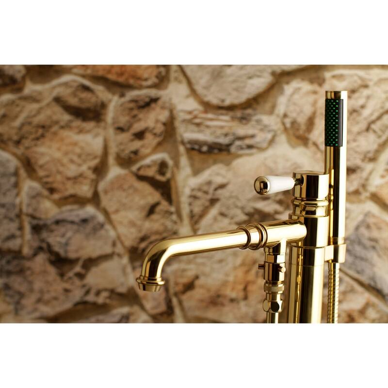 Kingston Brass Paris Floor Mounted Tub Filler with Built-In Diverter �
