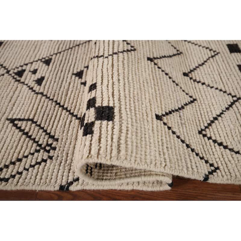 All-Over Abstract Moroccan Oriental Rug Hand-Knotted Wool Carpet - 7'8"x 10'7"