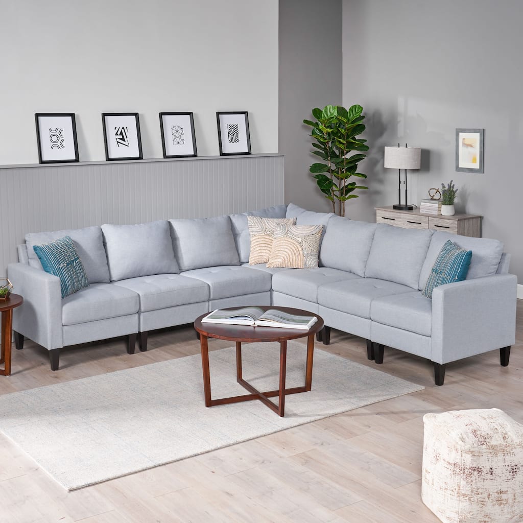 Zahra Fabric 7-piece Sectional Sofa Set by Christopher Knight Home