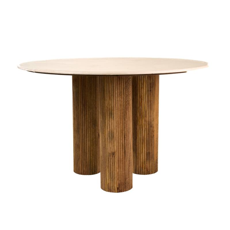 Modrest Hayden Modern Marble & Wood Round Dining Table
