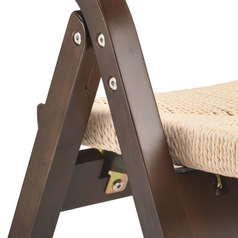 Wood Folding Chairs, Foldable Chairs Wooden Stackable Dining Chairs with Woven Seat & Webbing Back, Dining Chair Set of 2
