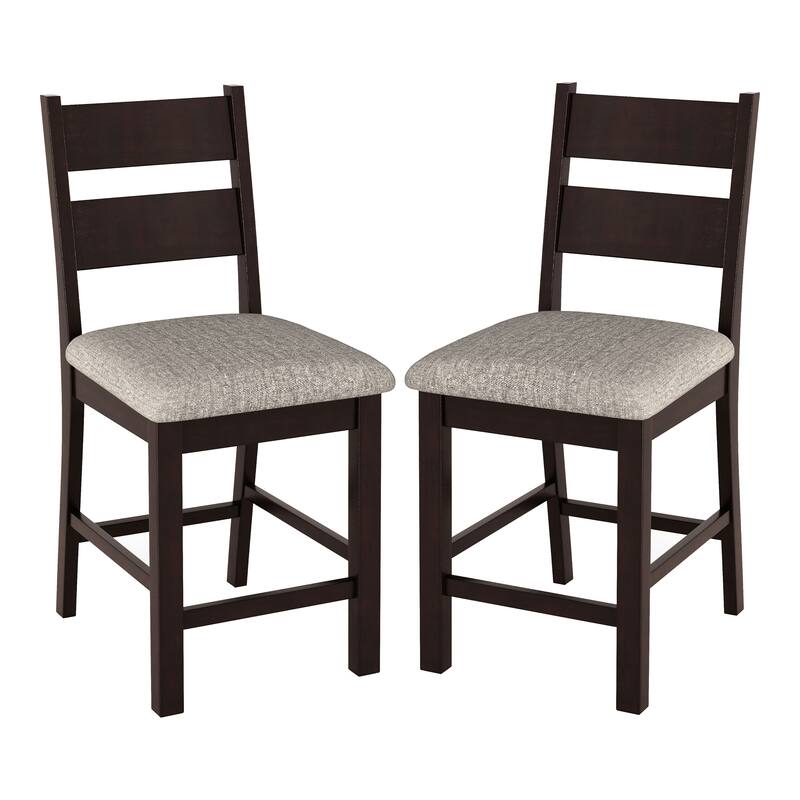 Willingham Farmhouse Espresso Wood Counter Height Chair by Furniture of America (Set of 2)