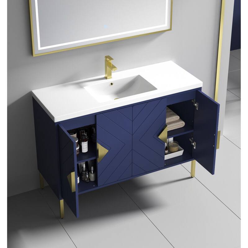 48" Tennant Brand Modern Style Navy Blue Eileen Bathroom Sink Vanity