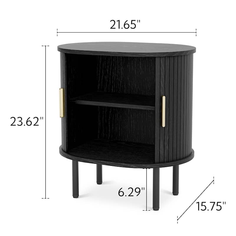 Tambour Nightstand with Storage