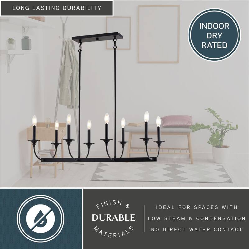 Vaxcel Lighting H0315 Durham 8 Light 36" Wide Taper Candle Style