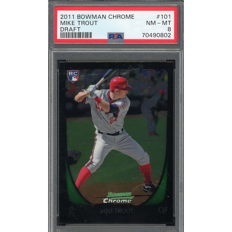 Mike Trout 2011 Bowman Chrome Draft Baseball Rookie Card RC #101 Graded PSA 8 - 8'6" x 11'6"