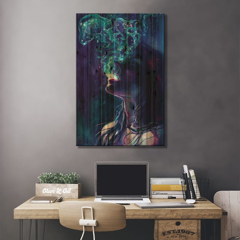 The Ghostmaker Print On Wood by Tanya Shatseva - Multi-Color