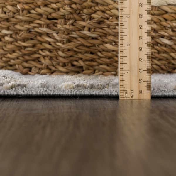 dimension image slide 0 of 2, Hauteloom Liverpool Living Room, Bedroom Area Rug - Contemporary - Cream,Green - 7'10" x 10'