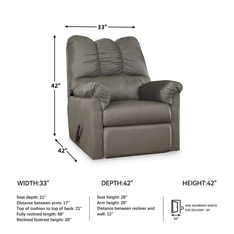 Darcy Grey Cobblestone Rocker Recliner