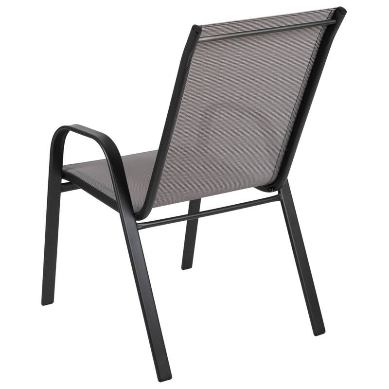 Outdoor Stacking Sling Patio Chairs (Set of 4)