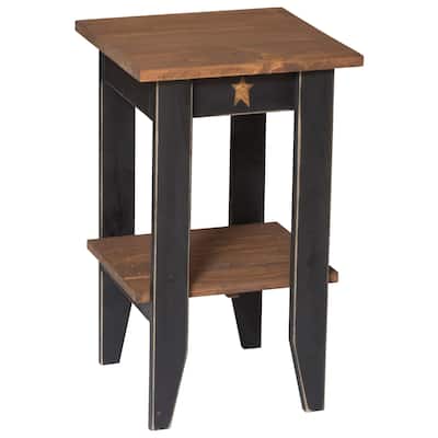 Farmhouse Square End Table with Shelf