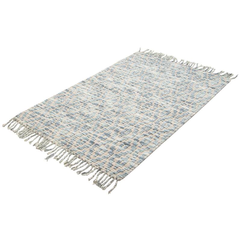 ECARPETGALLERY Braid weave Sienna Teal Wool Rug - 5'0 x 8'0