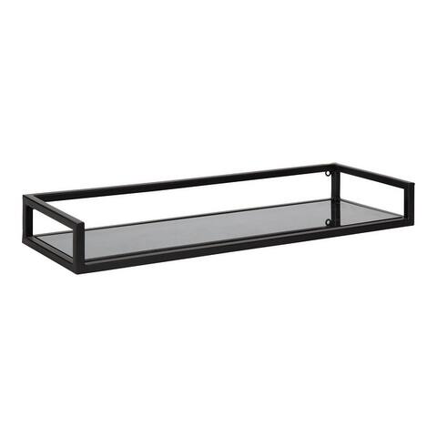 Kate and Laurel Blex Metal and Glass Wall Shelf