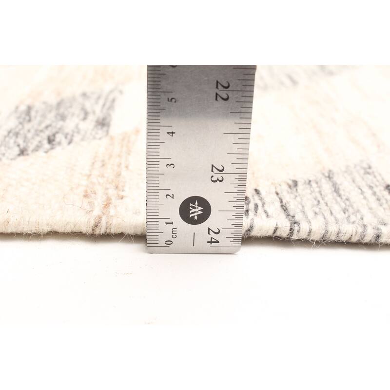 ECARPETGALLERY Flat-Weave Ankara FW Cream Wool Kilim - 5'5 x 7'5