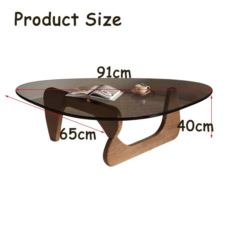 Modern Minimalist Creative Round Side Table - Dual Indoor/Outdoor Use Glass Top with Walnut Legs