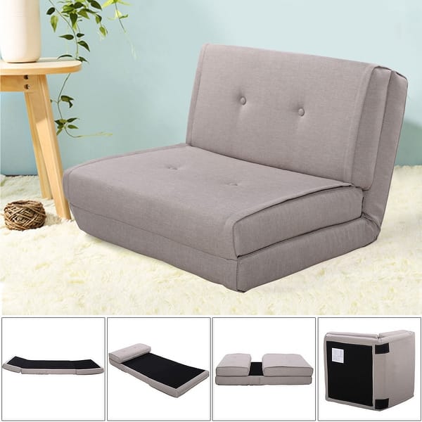 Shop Costway Fold Down Chair Flip Out Lounger Convertible Sleeper