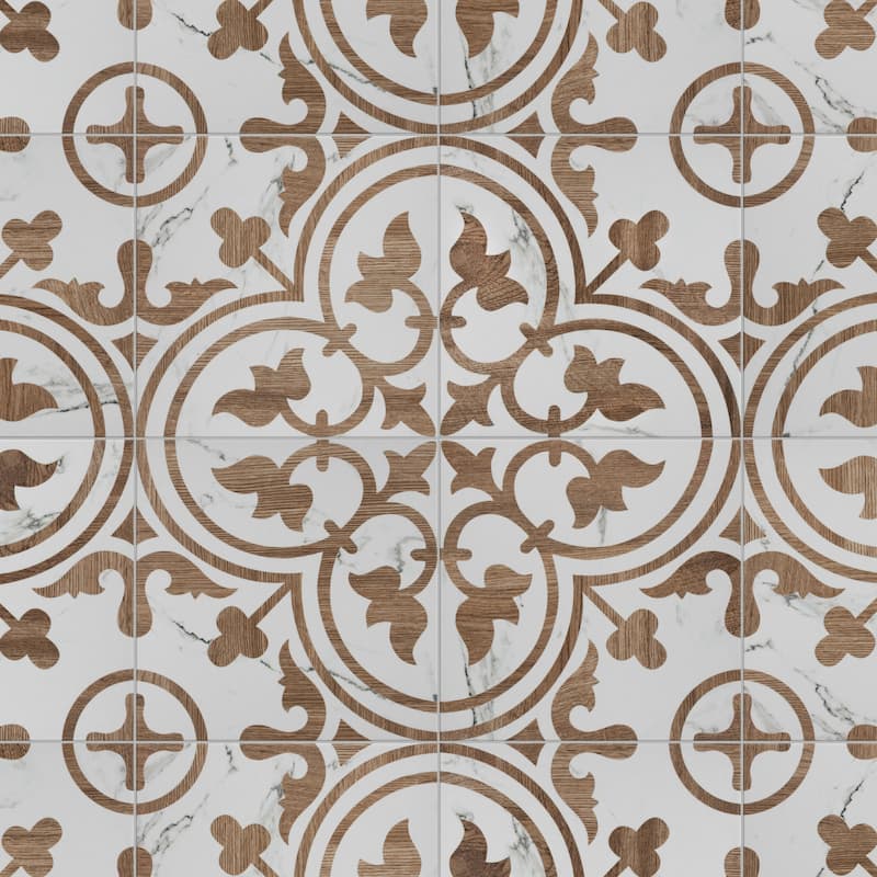 Merola Tile Llama Arte Loire Noce 9-3/4" x 9-3/4" Porcelain Floor and Wall Tile