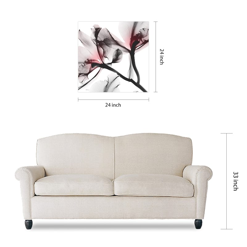 "Coral Luster 1&2" Frameless Free Floating Tempered Glass Panel Graphic Wall Art