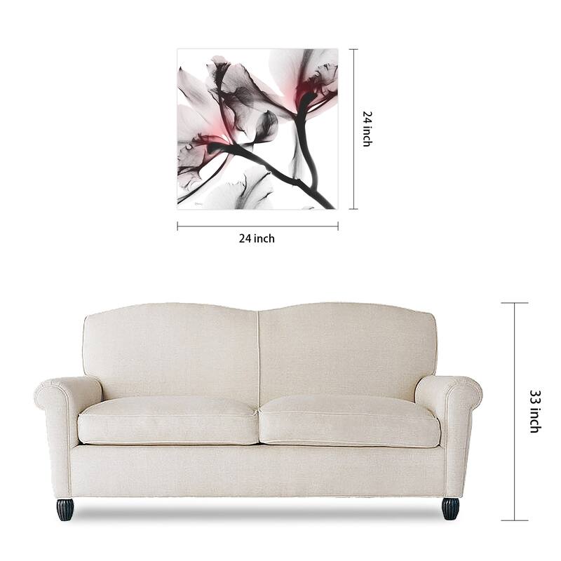 "Coral Luster 2" Frameless Free Floating Tempered Glass Panel Graphic Wall Art