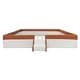 preview thumbnail 9 of 11, King Size Upholstered Bed Grounded Bed Slats Platform Bed with Safety Fence and Stairs, Rectangle Framework Easy Assembly