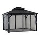 preview thumbnail 3 of 14, Sunjoy Patio Hardtop Gazeb with Netting and Curtain