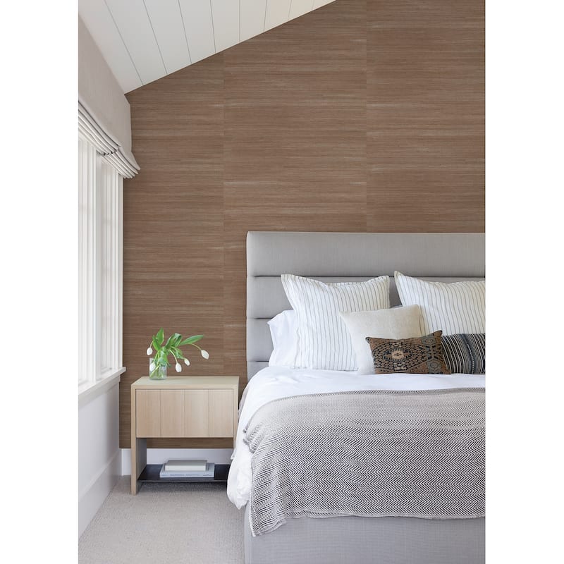 A-Street Prints Caihon Rust Sisal Grasscloth Wallpaper