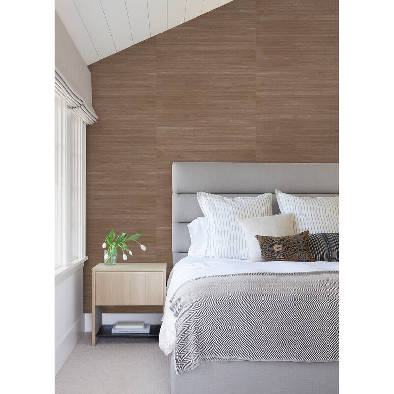 A-Street Prints Caihon Silver Sisal Grasscloth Wallpaper