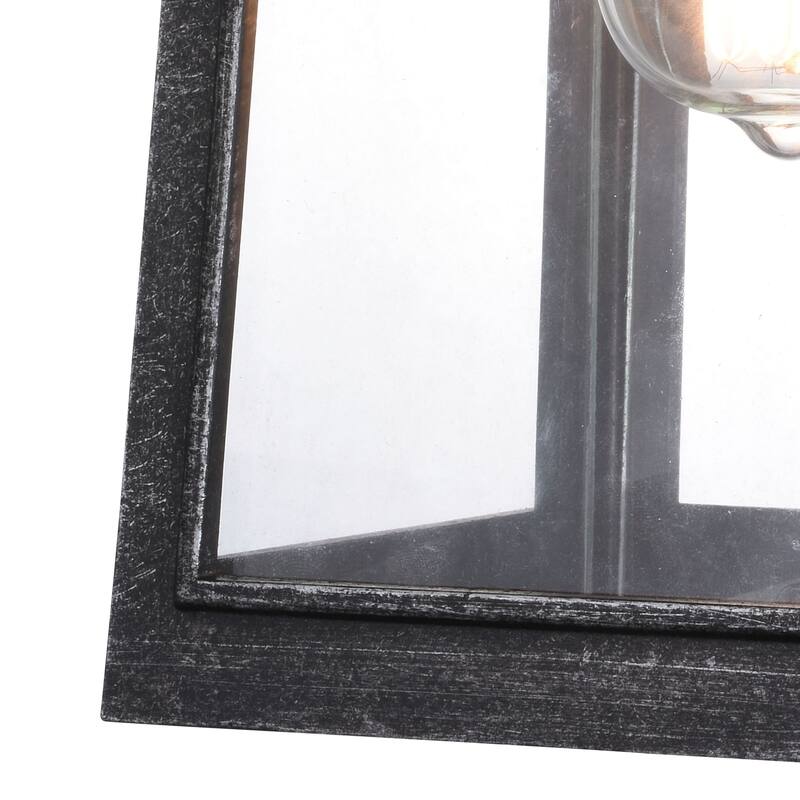 Pilsen 6.5-in Charcoal Black Outdoor Wall Lantern, Dusk to Dawn Photocell, 1-Light Wall Lamp Sconce