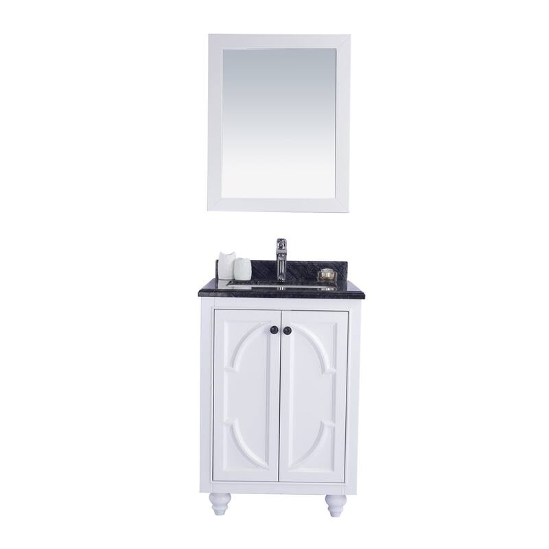 Miseno MV-24-313613 Odyssey 24" Free Standing Single Basin Vanity Set - White / Black Wood