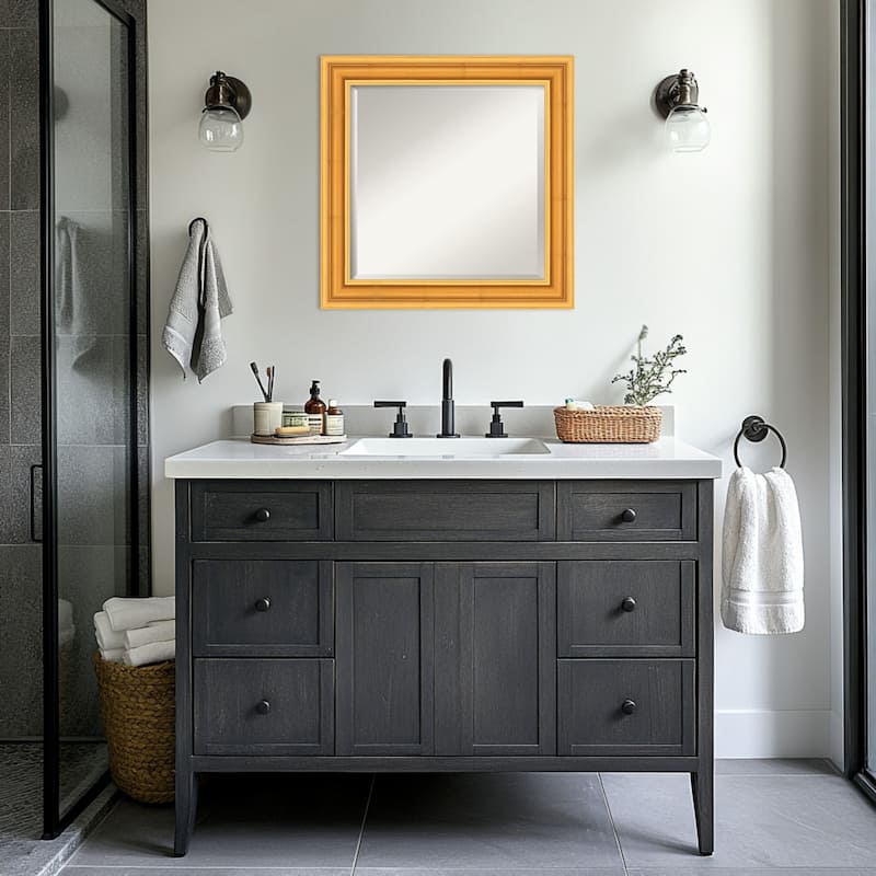 Sierra Beveled Wood Framed Bathroom Vanity Wall Mirror