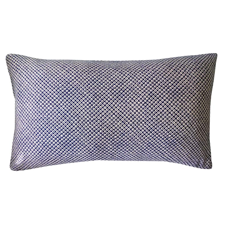 Jiti Indoor Dainty Kio Patterned Cotton Accent Rectangle Lumbar Pillows Cushion for Sofa Chair 12 x 20 - Blue/White