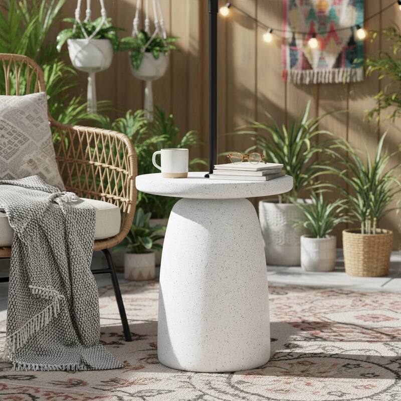 Christopher Knight Home - Tess Modern Outdoor MGO Side Table Umbrella Base with Sand-Filling Strength