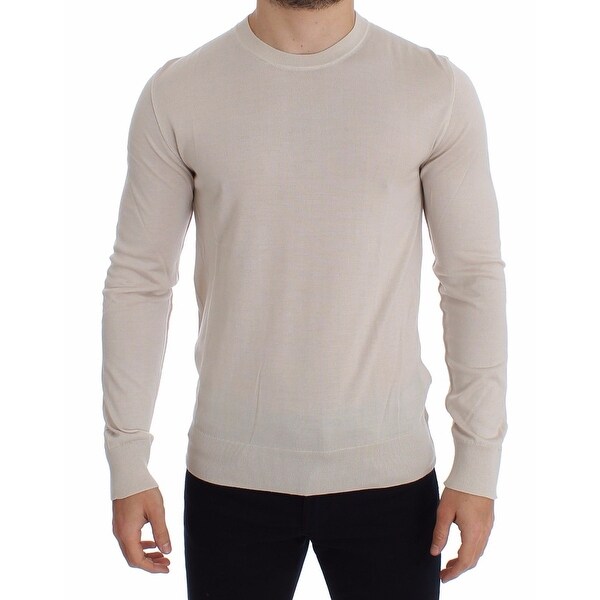 cream crew neck sweater mens