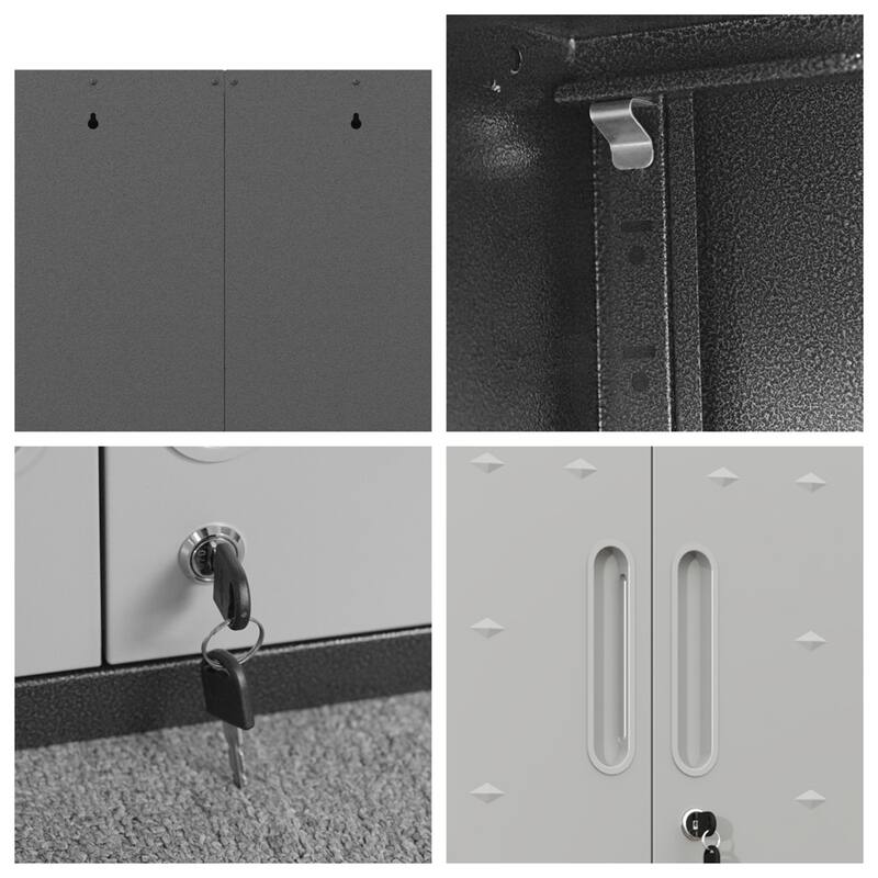 Metal Wall-Mounted Tool Storage Cabinet with Locking Door and 1 Shelf