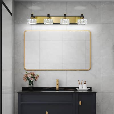 LED Bathroom 4-Light Modern Crystal Vanity Light Over Mirror