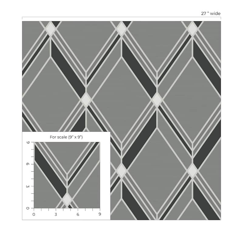Seabrook Designs Brooklyn Diamond Nonwoven Unpasted Wallpaper