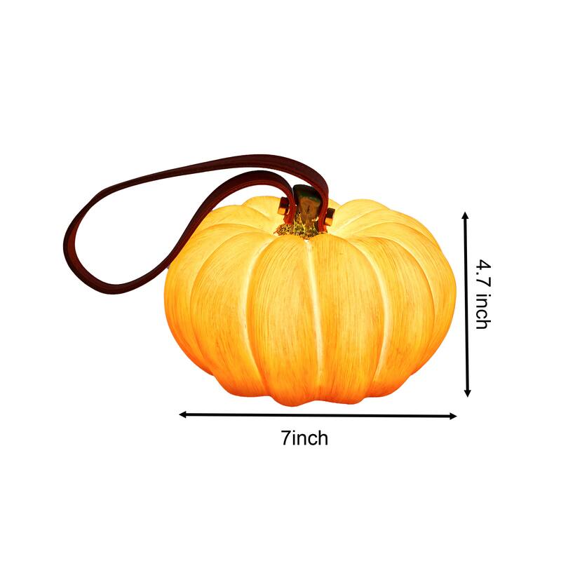 7" Pumpkin Lamp Decor for Outdoor, Halloween - 7 inch