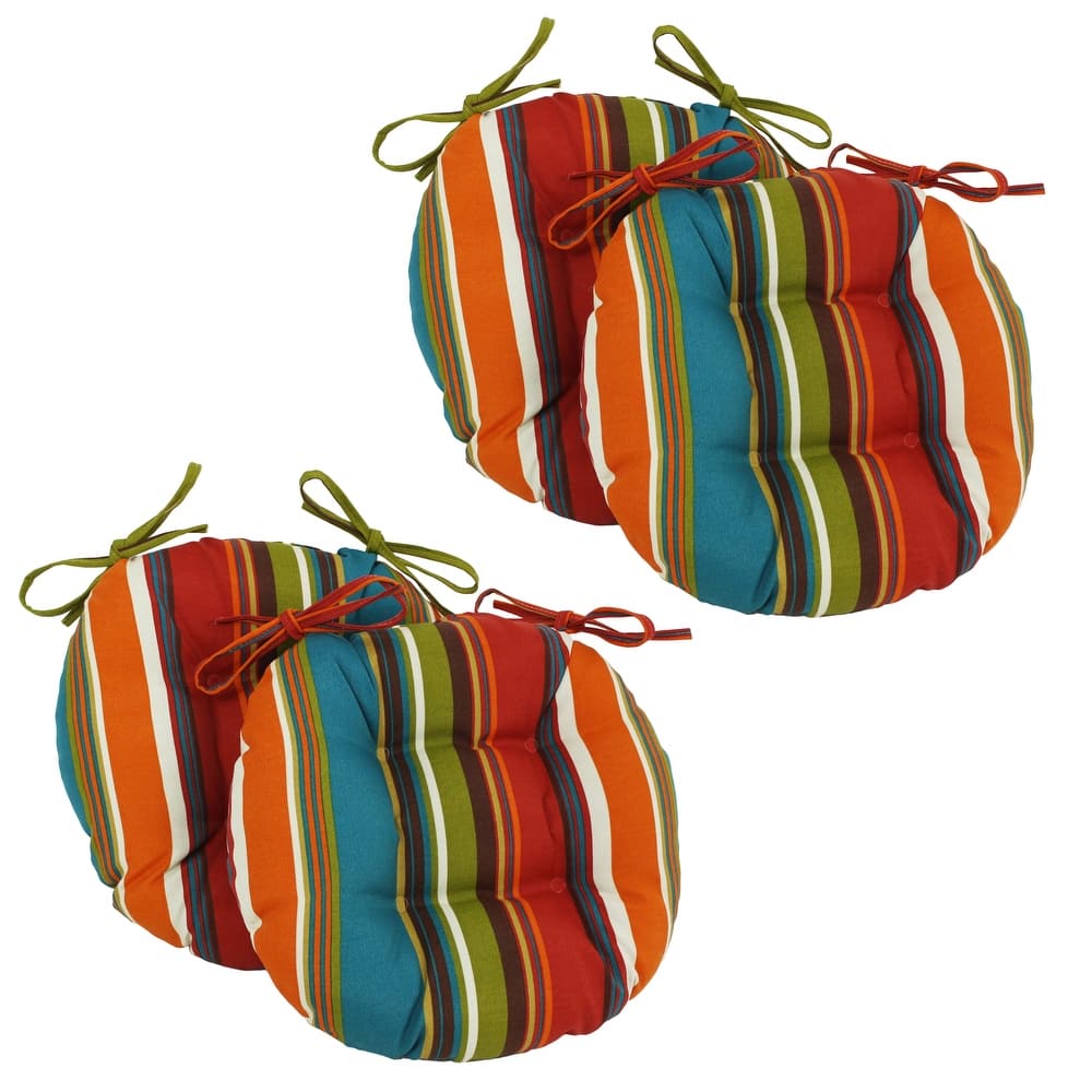 16-inch Round Tufted Indoor/Outdoor Chair Cushions (Set of 4) - 16"