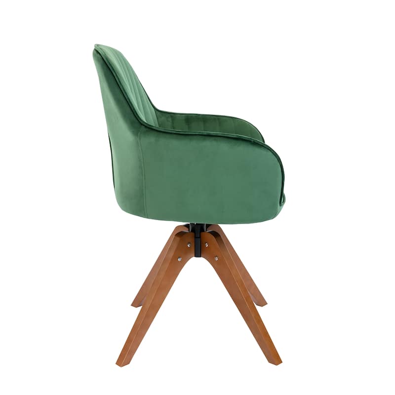 Porthos Home Oana Velvet/ Beechwood Swivel Dining Chair