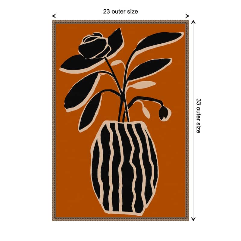 Ochre Still Life No 5 by Treechild Framed Canvas Wall Art Print - 23 x 33 in