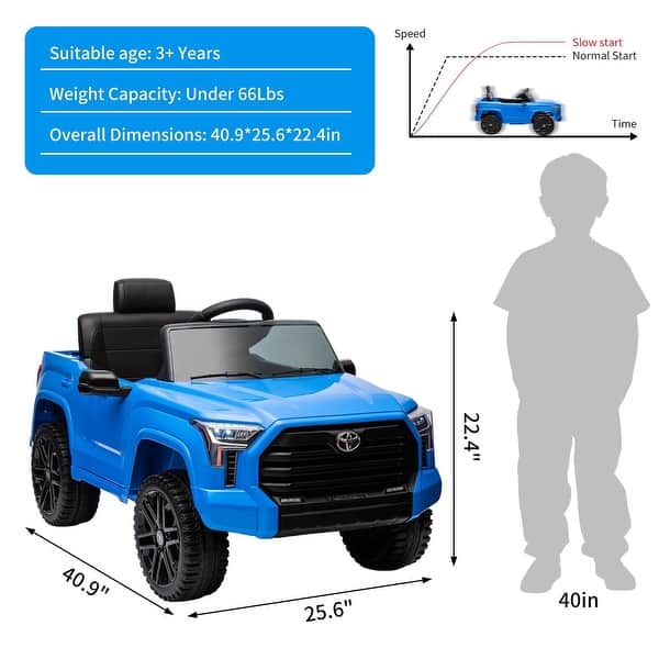 dimension image slide 0 of 6, Kids Ride On Car,Toyota Licensed Kids Ride-On Truck 12V with Remote Control